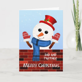 Pappa och partnerjul Snögubbe Helgkort