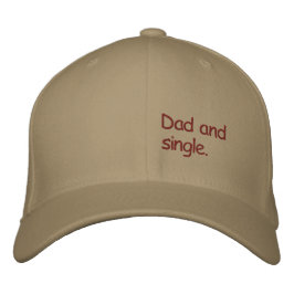 Pappa och singel. Röd brodyr för män Broderad Keps