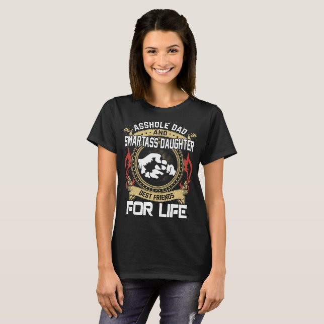 pappa och smartassdotter t shirt (Hel framsida)