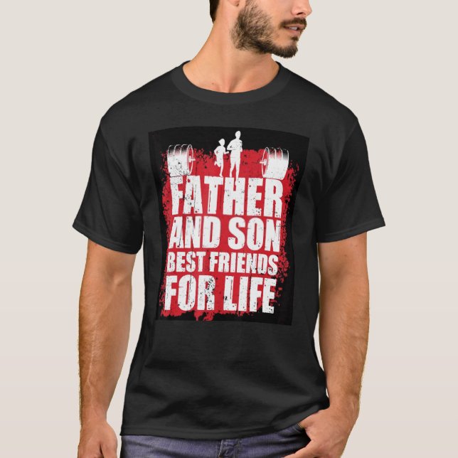 Pappa Och Son Bästa Vänner Grafisk Nyhet Sarcas T Shirt (Framsida)