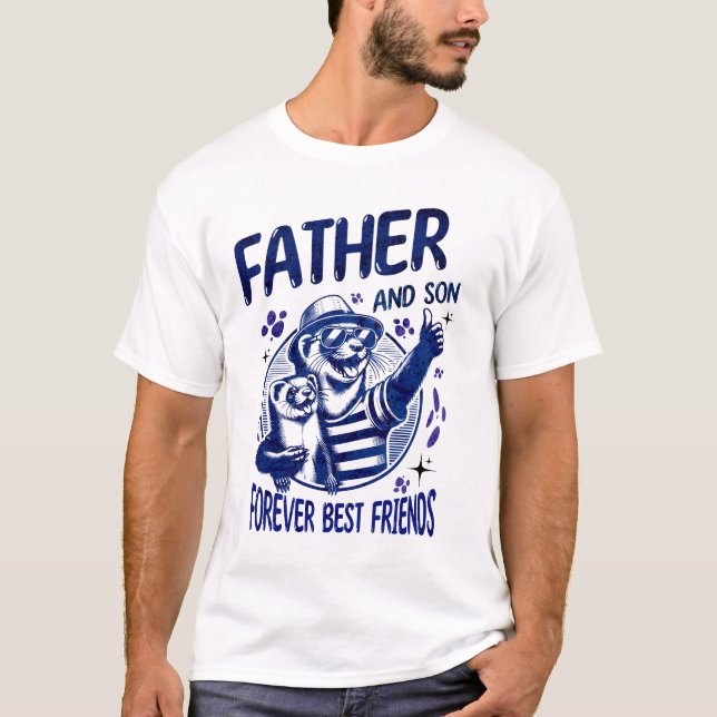 Pappa och son bästa vänner  t shirt (Framsida)
