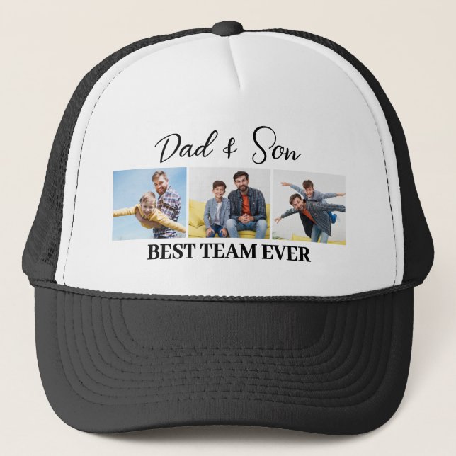 Pappa och Son Best Team någonsin Anpassningsbar 3- Keps (Framsida)