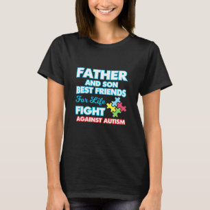 Pappa Och Son Bff Autism Medvetenhet Grafisk Desig T Shirt