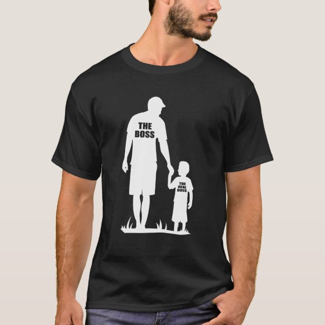 Pappa och son - den riktiga Chef 1 T Shirt (Framsida)