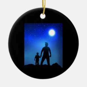 Pappa och son Far och son Julgransprydnad Keramik