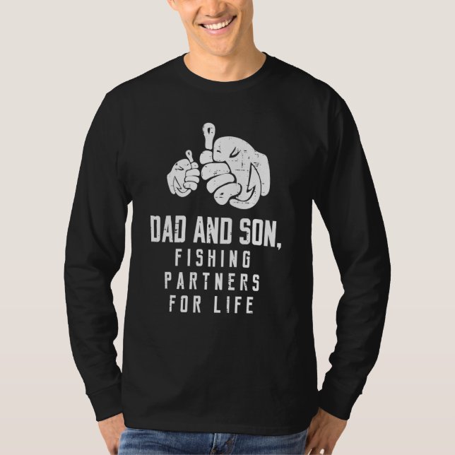Pappa och son Fishingspartner för livets matchande T Shirt (Framsida)