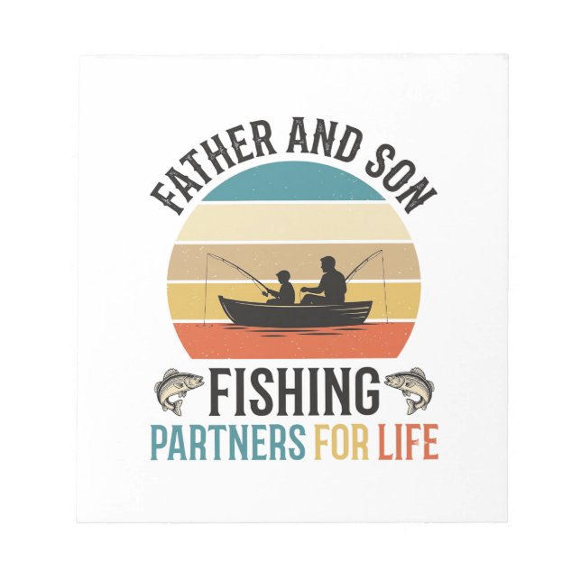 Pappa och son Fiskarpartner för livets design_1 Anteckningsblock (Framsida)