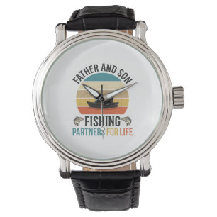 Pappa och son Fiskarpartner för livets design_1 Armbandsur