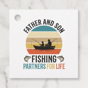 Pappa och son Fiske Livslånga partners design_1 Gåvor Etiketter