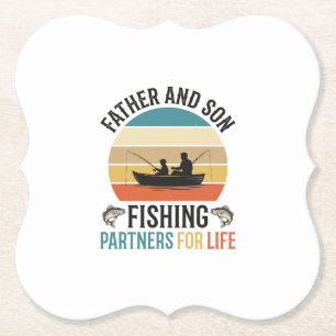 Pappa och son Fiske Livslånga partners design_1 Underlägg Papper