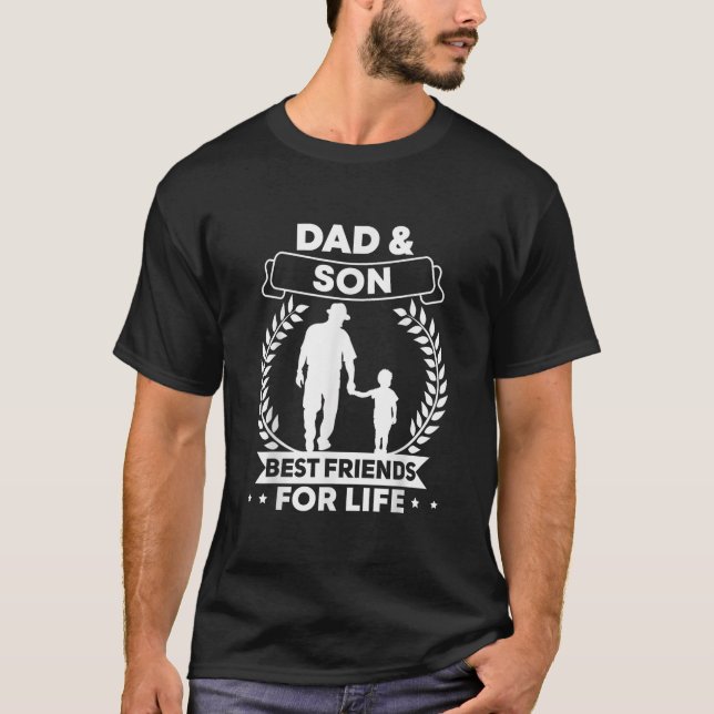Pappa och son Matchande utfall Fars dag pappa och T Shirt (Framsida)