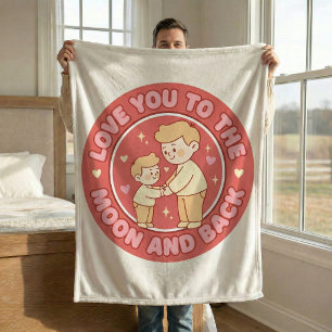 Pappa och son mysig filt av fleece