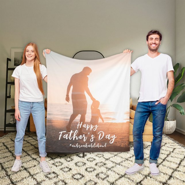 Pappa och son outbrutet band Fars dag-presenter Fleecefilt (Skapare uppladdad)