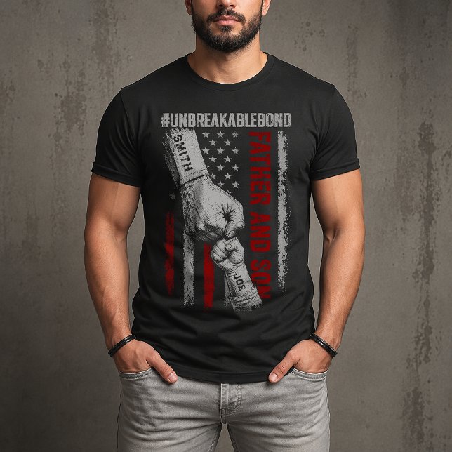 Pappa och son outbrutet band Fars dag-presenter T Shirt (Front)