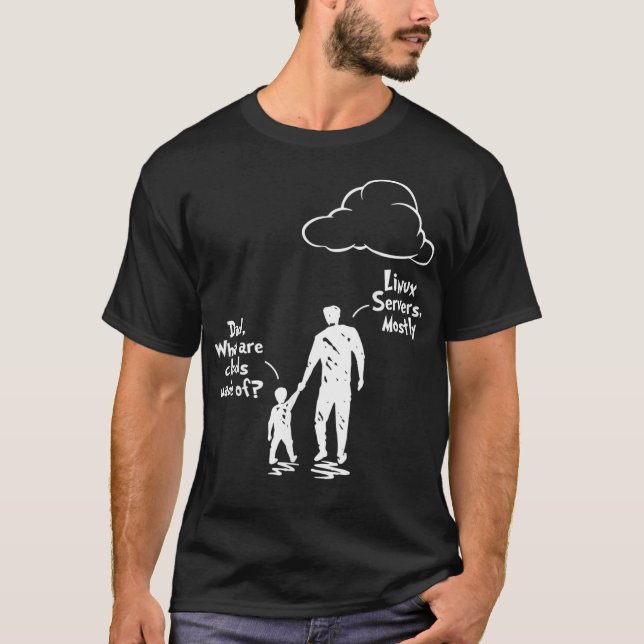 Pappa och son som är moln av Linu Severs T Shirt (Framsida)