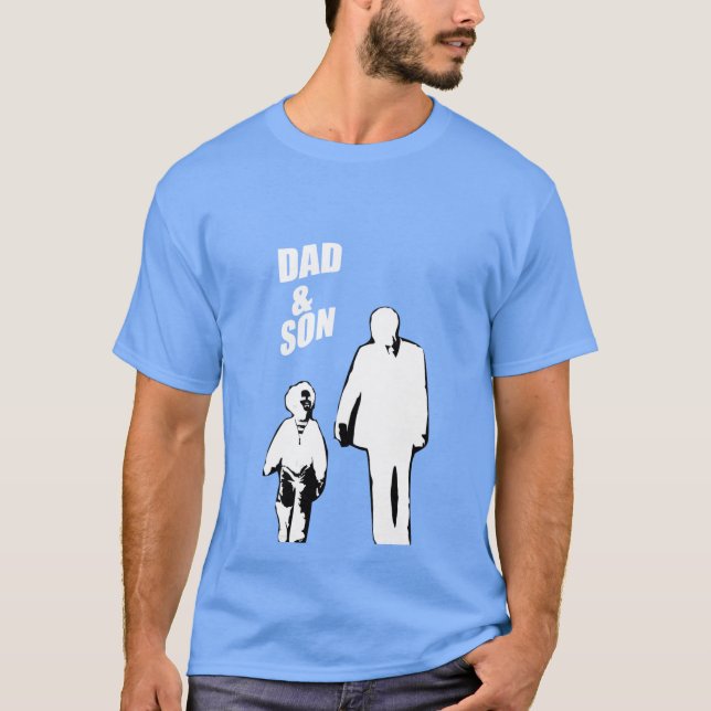 Pappa och son vänner t shirt (Framsida)