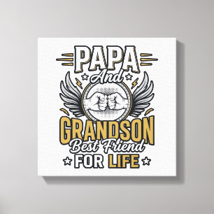Pappa Och Sonson Bästa Vän För Livet Tröja Desig Canvastryck