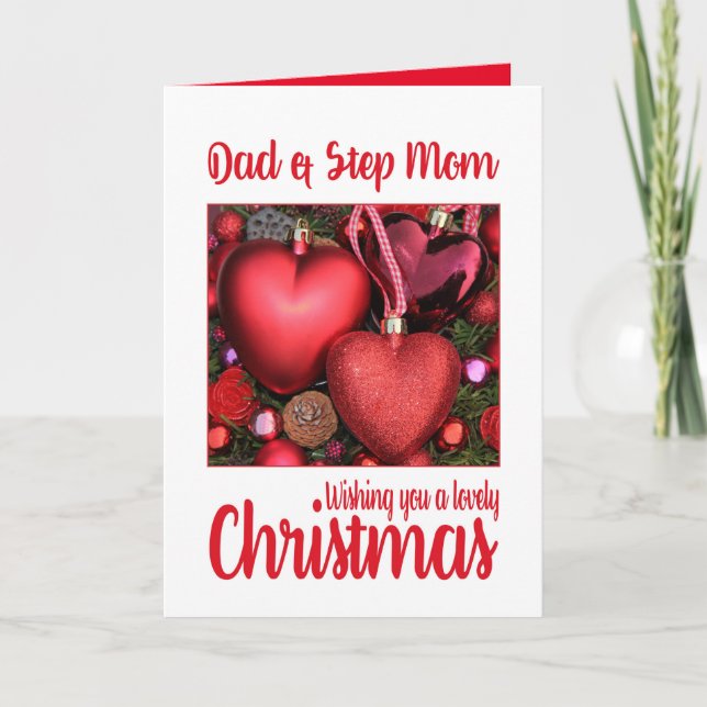 Pappa och Step Mamma - julkort Helgkort (Framsida)