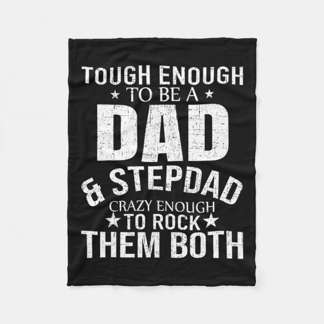 Pappa och Stepdad Fars dag Stepdad Step Pappa Fleecefilt (Framsidan)