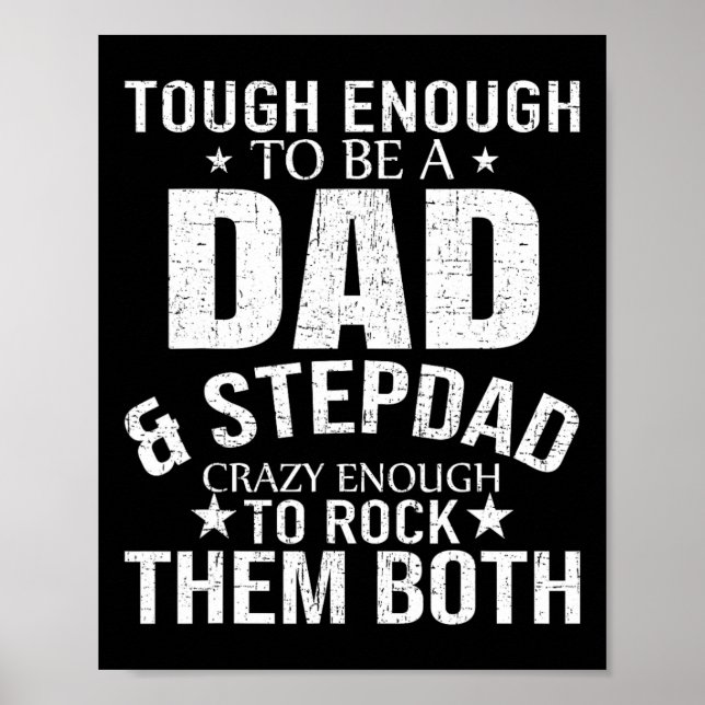 Pappa och Stepdad Fars dag Stepdad Step Pappa Poster (Framsidan)