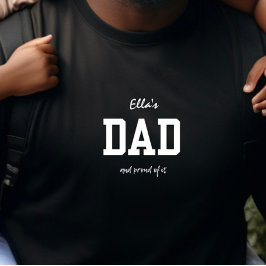 Pappa och stolt svartvit Anpassade T Shirt