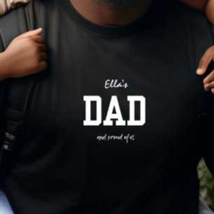Pappa och stolt svartvit Anpassade T Shirt