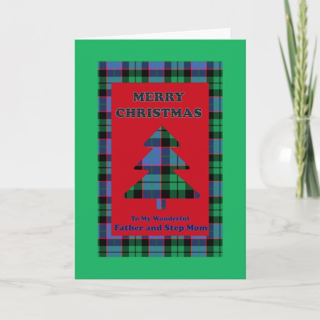 Pappa och styvmamma, Tartan julgran Helgkort (Framsida)