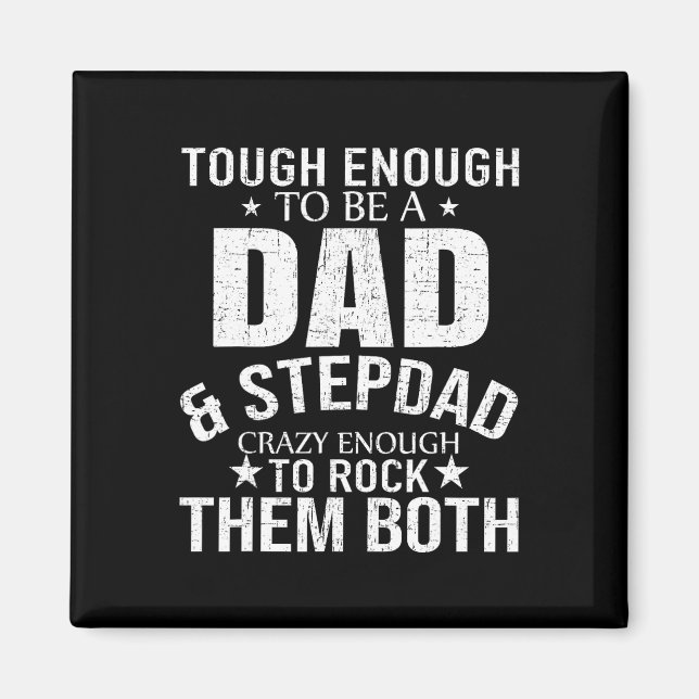 Pappa och styvpappa fars dag styvpappa styvpappa magnet (Framsidan)