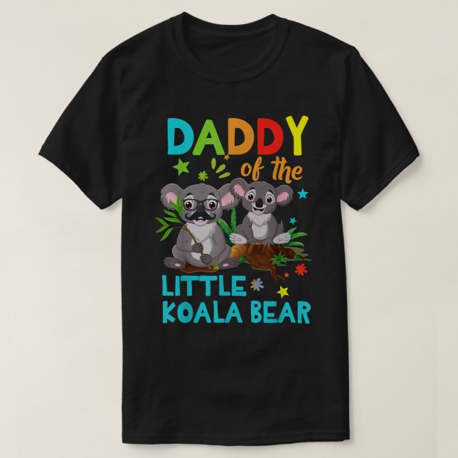 Pappa of Little Koala Bear Birthday Family Shirts T Shirt (Design framsida)