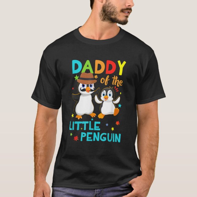 Pappa of Little Penguin Birthday Family Shirts Mat T Shirt (Framsida)