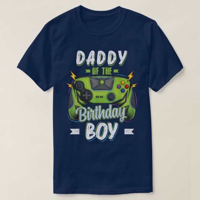 Pappa of the Birthday Boy Matching family Video Ga T Shirt (Design framsida)