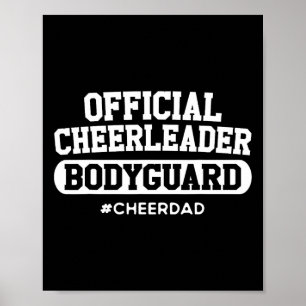 Pappa Officiell Cheerledare Bodyvakt Funny Pappa T Poster