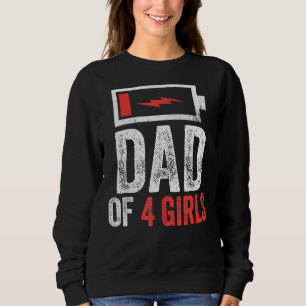 Pappa om 4 flickor från dotter Fars dag Birthda T Shirt