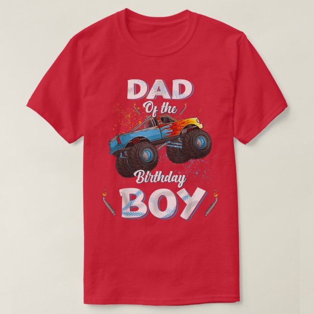 Pappa om födelsedagsägarens munster Lastbil Bday M T Shirt (Design framsida)