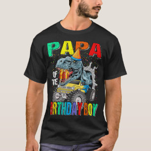 Pappa om födelsedagspojken Monster Lastbil Dinosau T Shirt