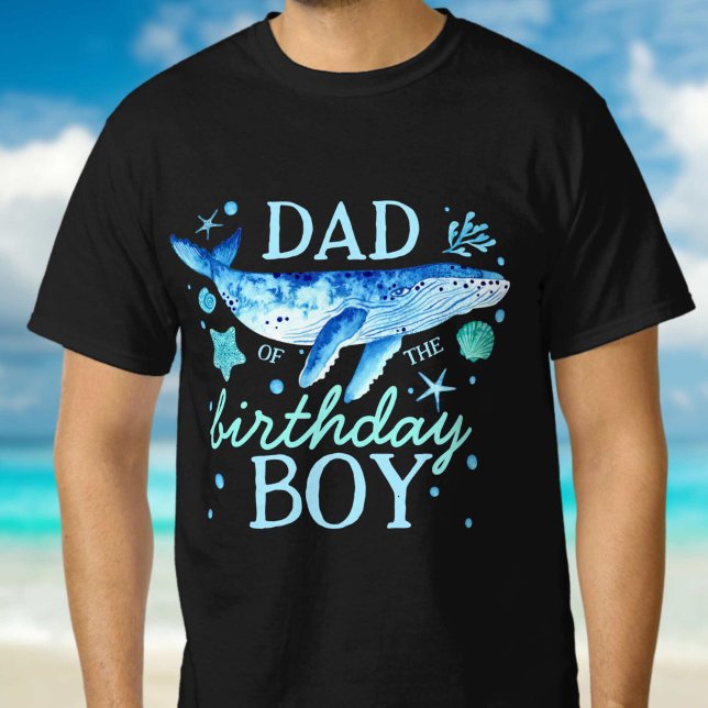 Pappa om födelsedagspojken under havsvalen t shirt (Dad of The Birthday Boy Under the Sea Whale T-Shirt)