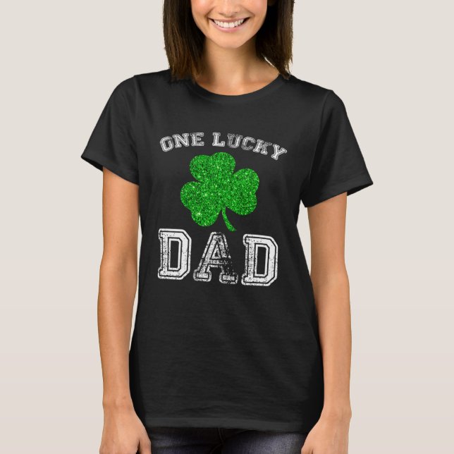 Pappa One Lucky Pappa St patricks day Pappa Far T Shirt (Framsida)