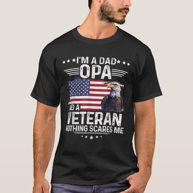 Pappa OPA Veteran Inget skrämmer mig Proud Eagle T Shirt (Framsida)