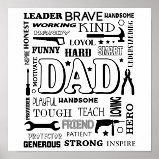 Pappa Ord Art, Pappa Gift, Lena citat Pappa Poster