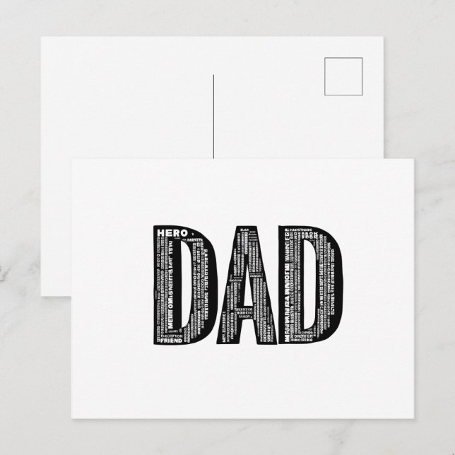 PAPPA Ord Cloud - vykort för Fars dag (Fram/baksida)
