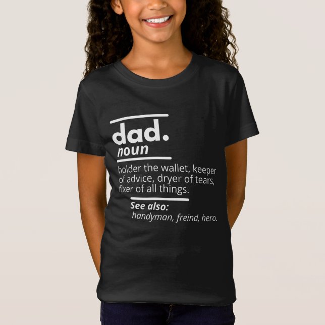 Pappa ordboksdefinition - Roligt fadersdagspresent T Shirt (Framsida)