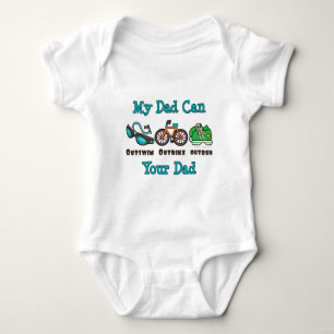 Pappa Outsimfare Outcycle Outrun Triathlon Baby Bo T-shirt