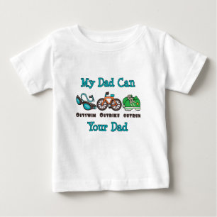 Pappa Outsimfare Outcycle Outrun Triathlon Baby T- Tröja
