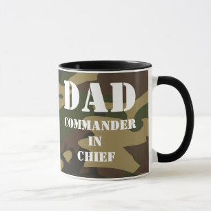 Pappa överbefälhavare Camo militär far Mugg