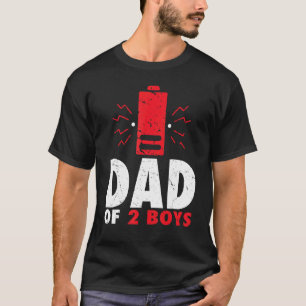 Pappa på 2 orgar med låg batteriladdning Pappa Far T Shirt