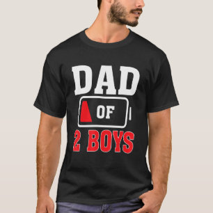 Pappa på 2 pojkar från Son Man Far Dag födelsedage T Shirt
