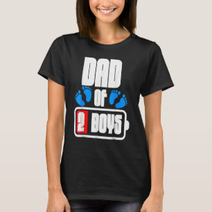 Pappa på 2 socklar med låg batteriladdning Fars da T Shirt