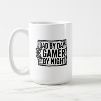 Pappa på dagen Gamer på natten T-Shirt - Rollig Ga Kaffemugg