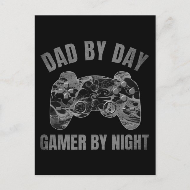 Pappa på dagen spelare på natten vykort (Framsida)