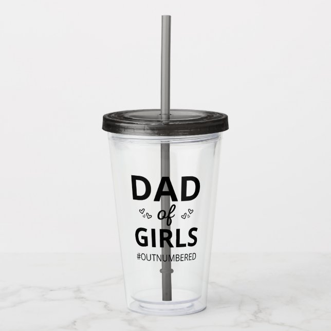 Pappa på flickor I #omnumrerade Take Away Mugg (Framsida)